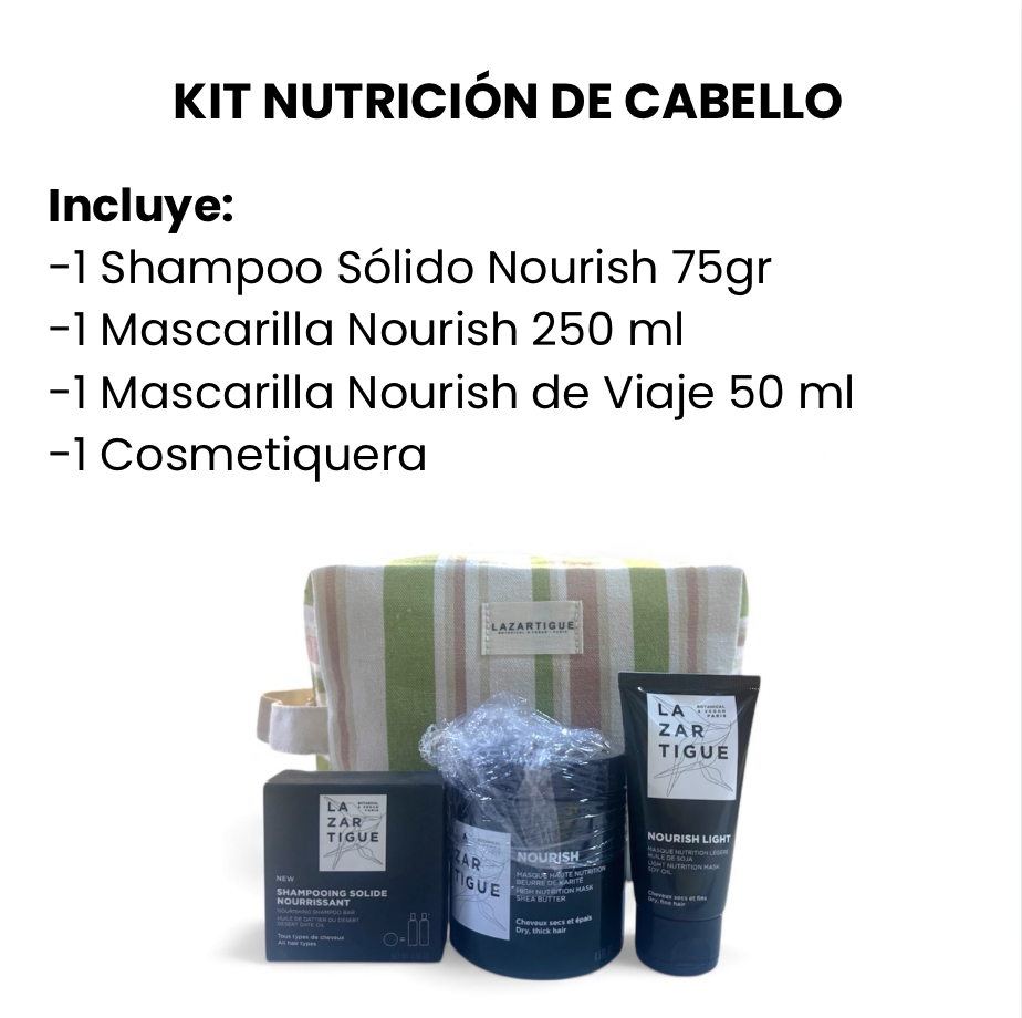 Kit Nutrición de Cabello Lazartigue | Shampoo Sólido Nourish + Mascarilla Nourish + Regalos