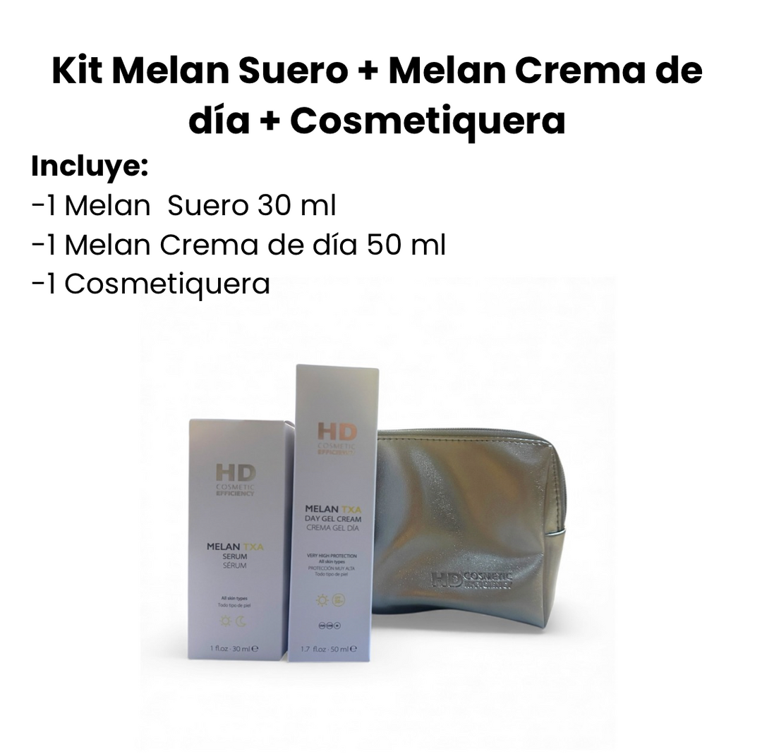 Kit Melan Suero + Melan Crema de día + Cosmetiquera