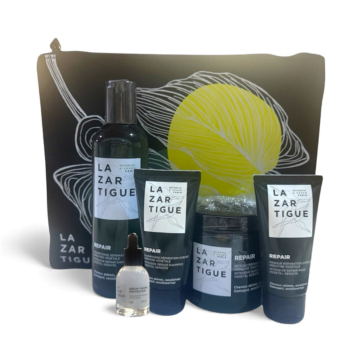 Kit Reparador de Cabello Lazartigue | Shampoo Repair + Mascarilla Repair + Regalos