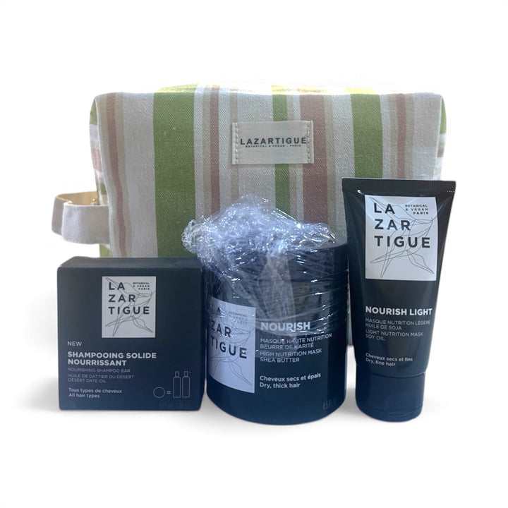 Kit Nutrición de Cabello Lazartigue | Shampoo Sólido Nourish + Mascarilla Nourish + Regalos