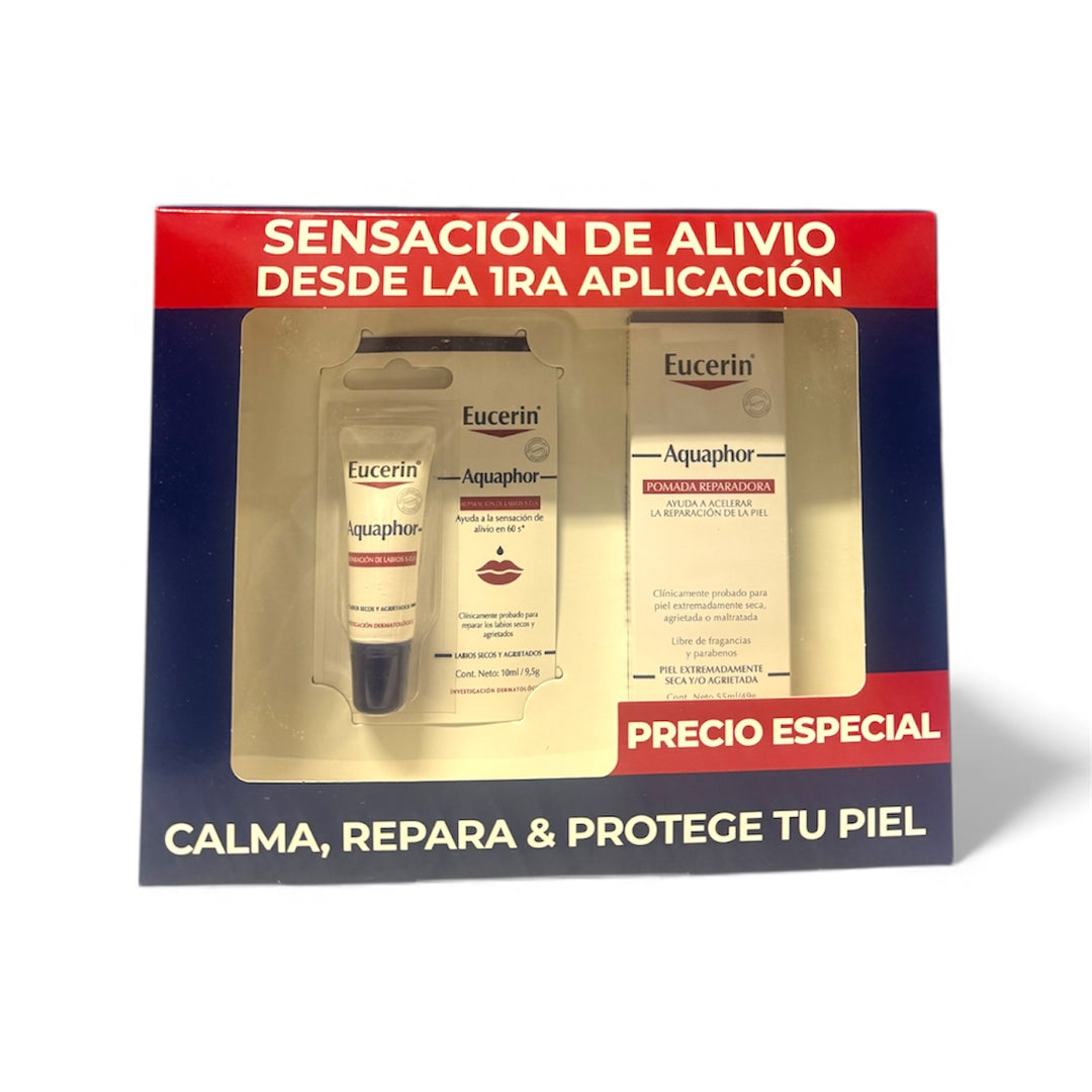 Kit Aquaphor Pomada Reparadora + Reparación de labios