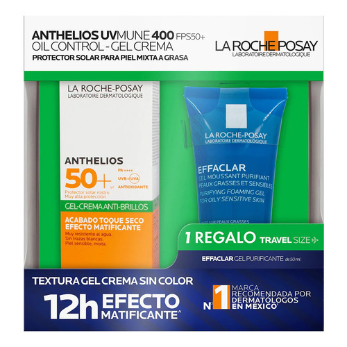 Kit Anthelios Gelcrema Oil Control Fp50+ + Effaclar Gel 50ml