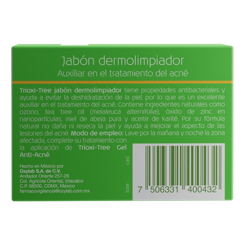 Trioximed Trioxi-tree Jabón Dermolimpiador en Barra
