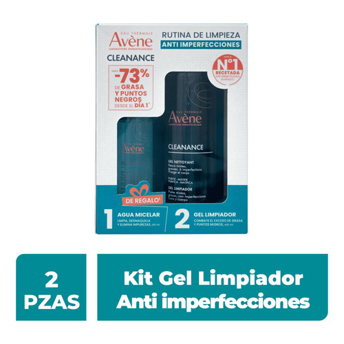 Kit Avène Cleanance Gel Piel Grasa De 400ml + Agua Micelar 100 ml
