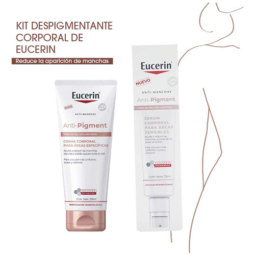 Kit Eucerin Antipigment Corporal, Crema Y Suero Áreas Sensibles