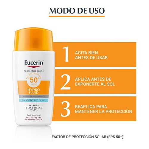 Eucerin Protector Solar Sun Face Hydro Fluid Fps 50+