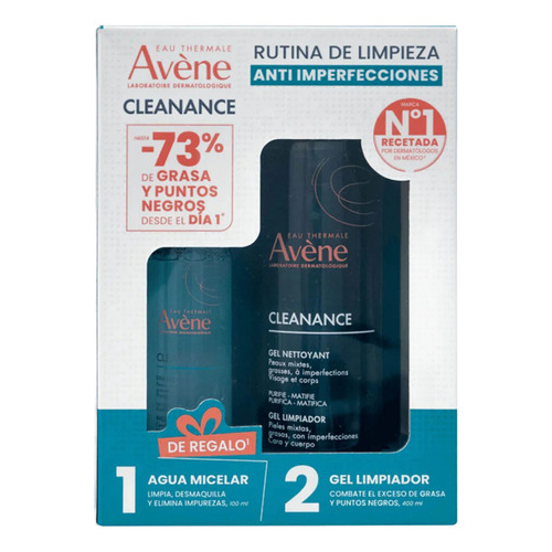 Kit Avène Cleanance Gel Piel Grasa De 400ml + Agua Micelar 100 ml